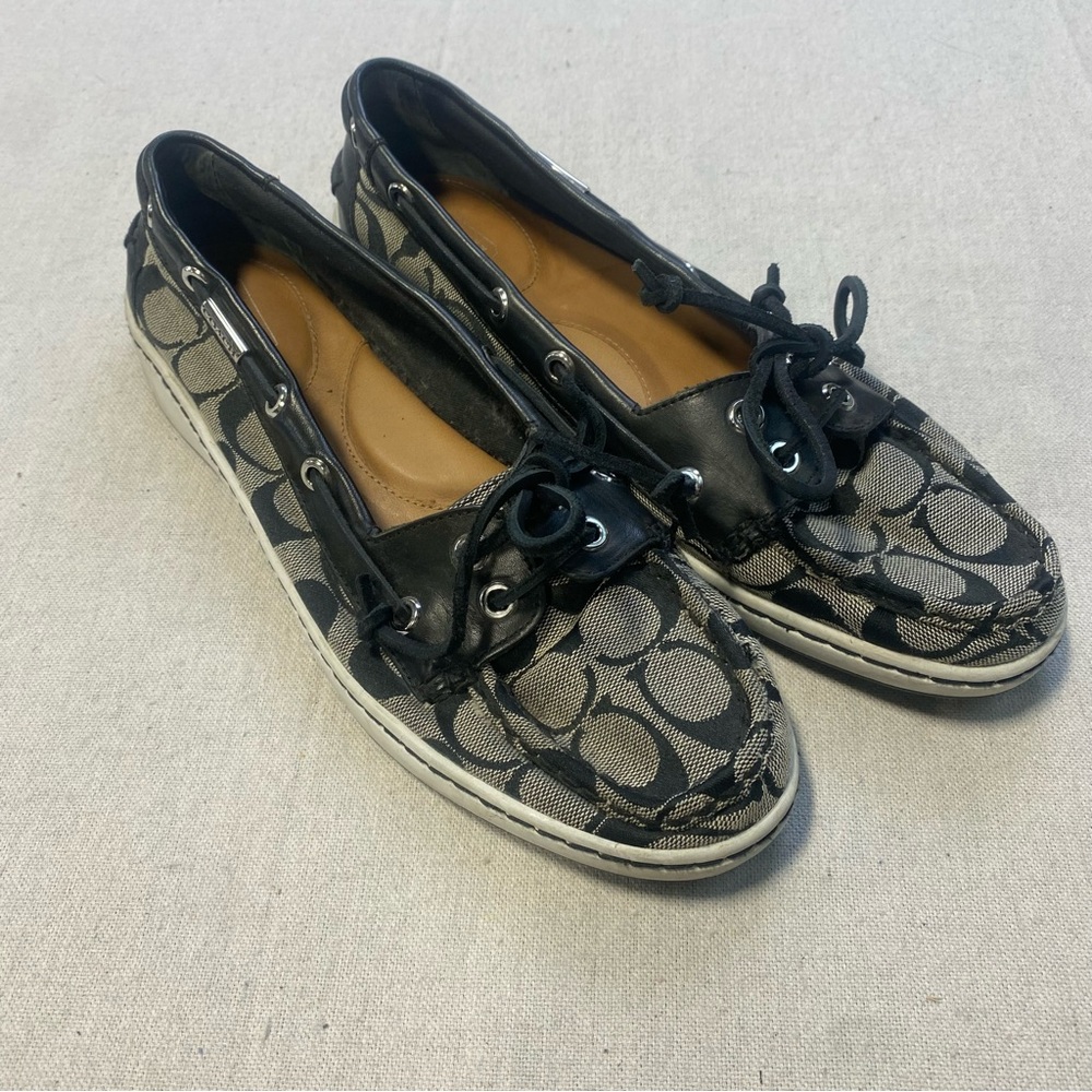 Coach Women’s Richelle Topsider Boat Shoes - Black/White